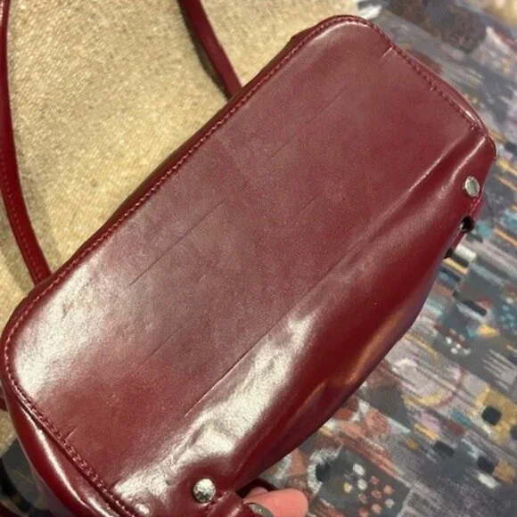 LANCASTER PARIS Deep Red Leather Designer PURSE - Picture 8 of 12